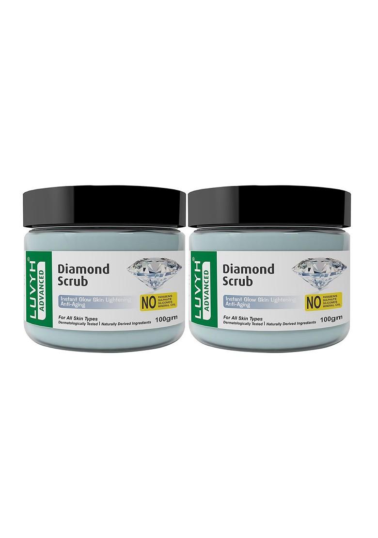 Luvyh Advanced Set Of 2 Diamond Scrub For Instant Glow Skin Lightening 100G Each