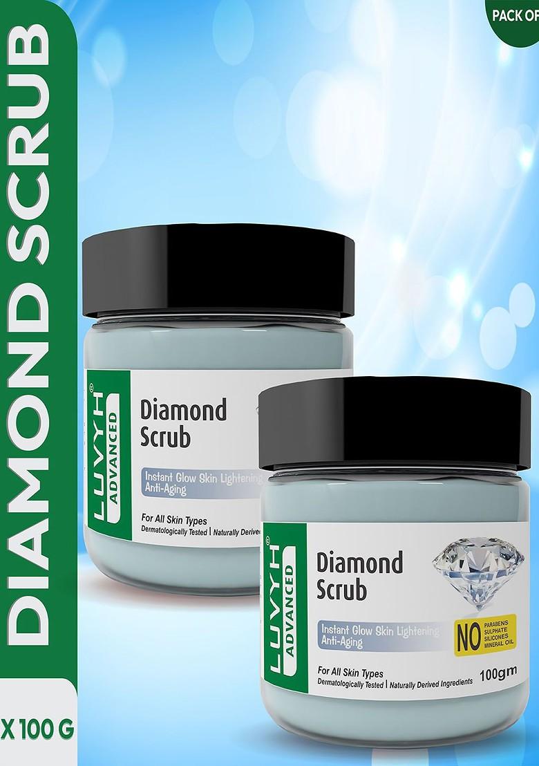 Luvyh Advanced Set Of 2 Diamond Scrub For Instant Glow Skin Lightening 100G Each
