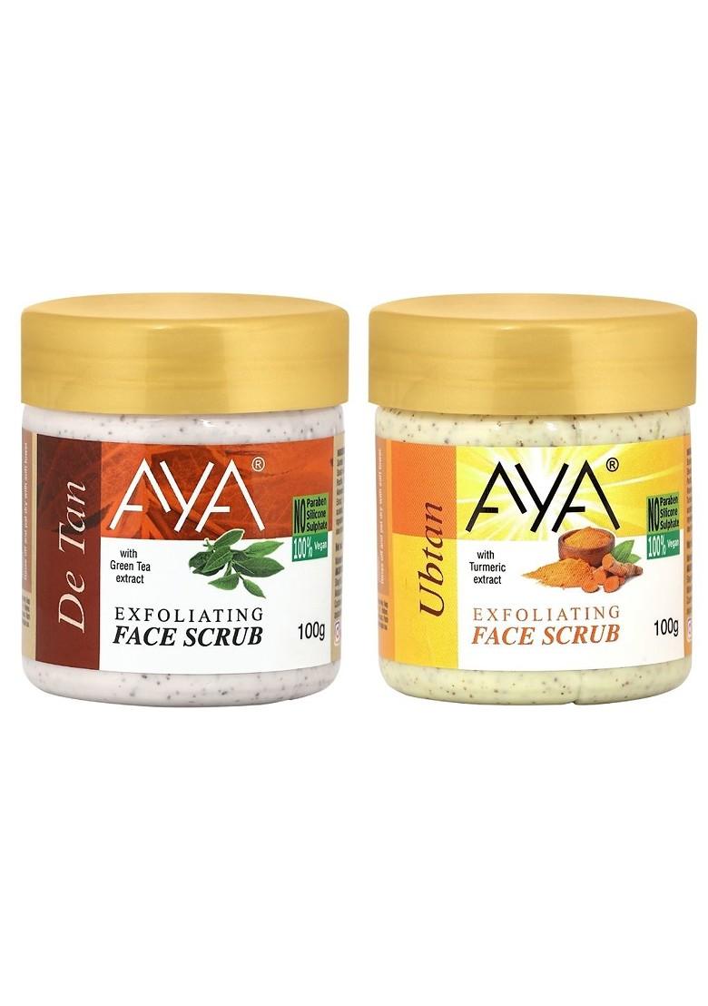Aya Set Of 2 Detan Ubtan Exfoliating Face Scrubs 100 Ml Each