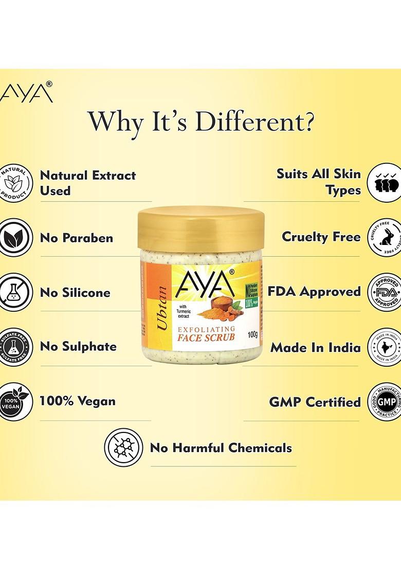 Aya Set Of 2 Detan Ubtan Exfoliating Face Scrubs 100 Ml Each