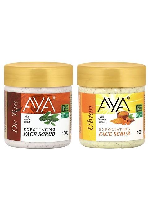 Aya Set Of 2 Detan Ubtan Exfoliating Face Scrubs 100 Ml Each