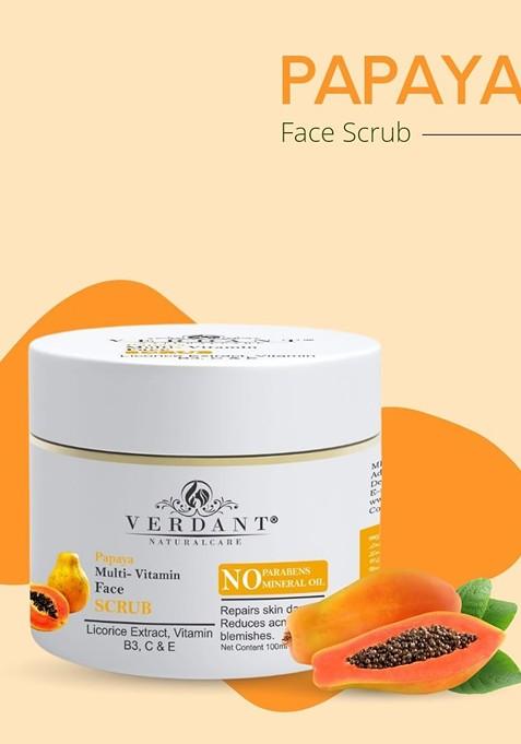 Verdant Natural Care Whitening Brightening Papaya Multi Vitamin Face Scrub 100 Ml