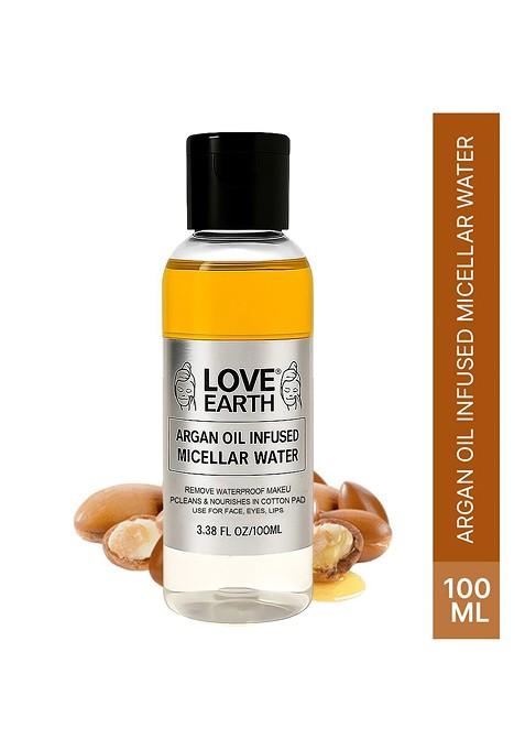 Love Earth Argan Oil Infused Micellar Water Makeup Pollutant Remover 100 Ml