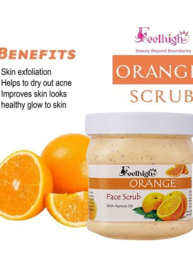 Feelhigh Orange Face Scrub With Apricot Oil 500 Ml - Indya