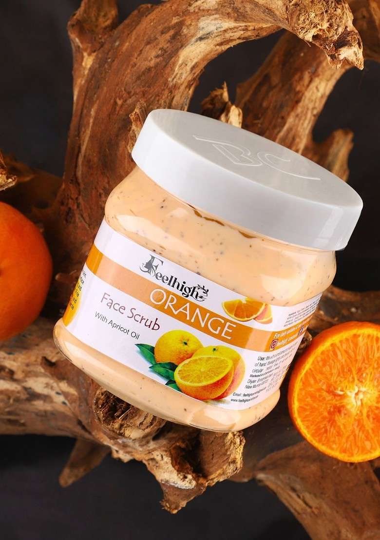 Feelhigh Orange Face Scrub With Apricot Oil 500 Ml - Indya