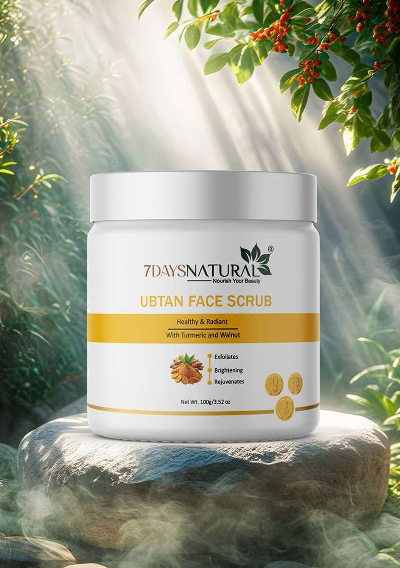 7Daysnatural Ubtan Face Scrub With Turmeric Walnut For Tan Removal 100G - Indya