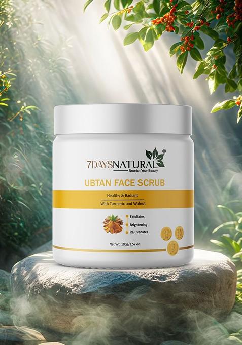 7Daysnatural Ubtan Face Scrub With Turmeric Walnut For Tan Removal 100G