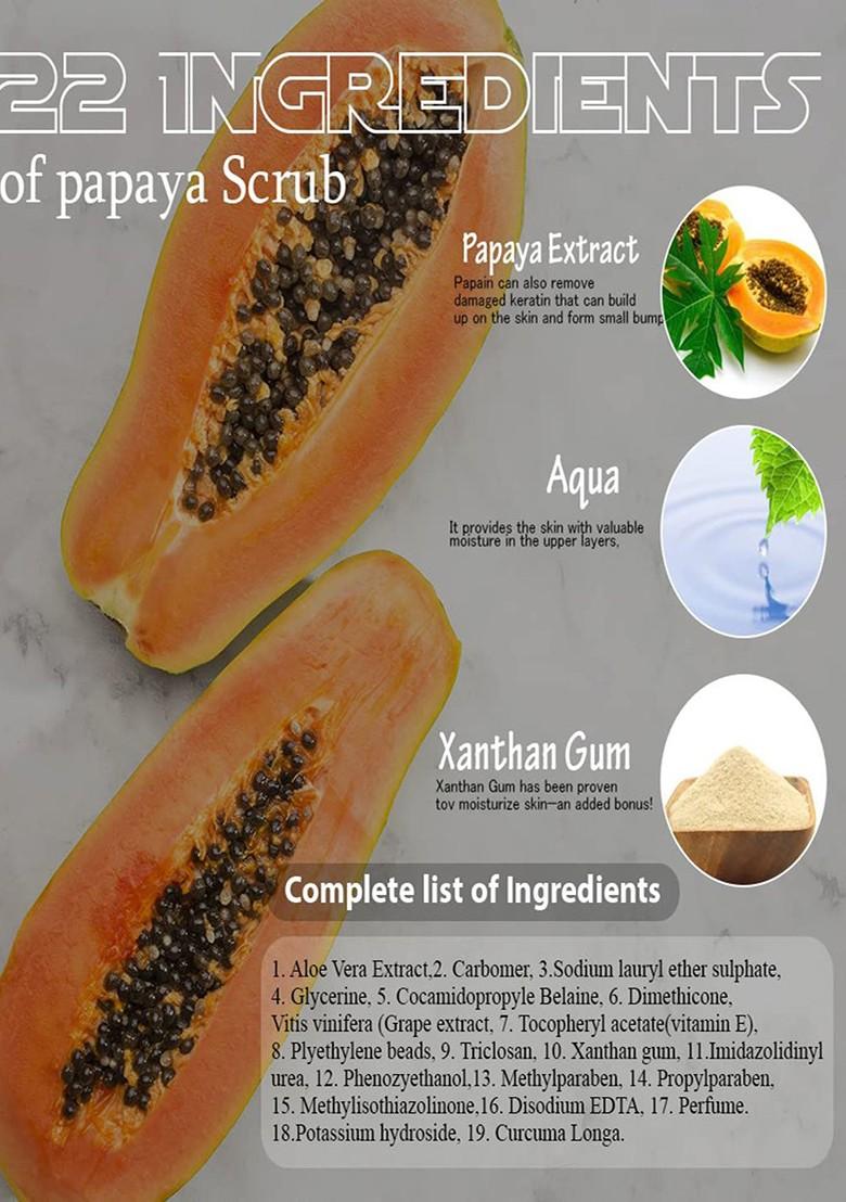 Lilium Papaya Skin Smoothening Face Body Scrub With Aqua Xanthan Gum 250 G