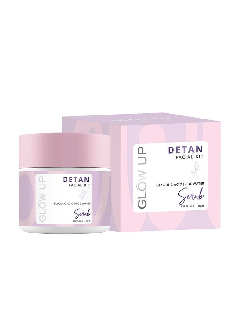 Glow Up Detan Facial Kit Glycolic Acid Rice Water Scrub 100G