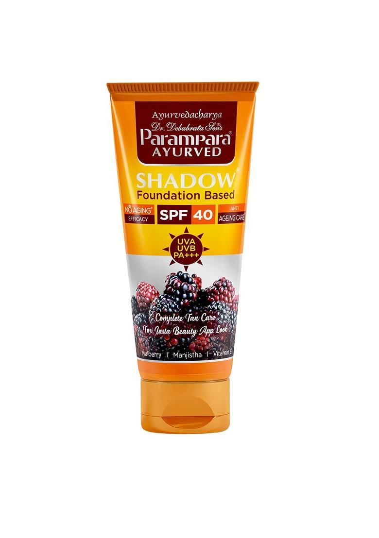 Parampara Ayurved Shadow Foundation Based Spf 40 Sunscreen Cream With Vitamin E 60Ml