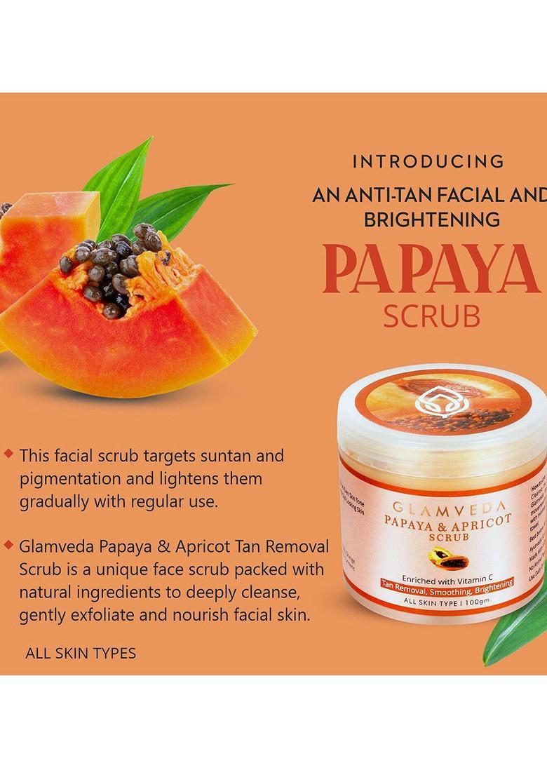 Glamveda Papaya Apricot Tan Removal Scrub 100 G