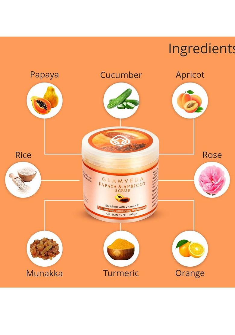 Glamveda Papaya Apricot Tan Removal Scrub 100 G