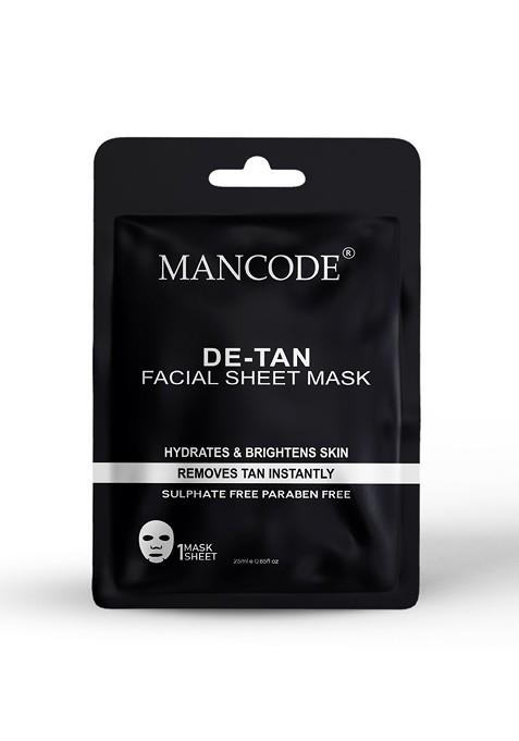 Mancode Pack Of 3 De Tan Facial Sheet Mask 25Ml Each