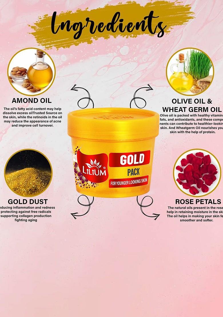 Lilium Gold Face Mask For Younger Looking Skin Extra Glow Fair Complexion 100G