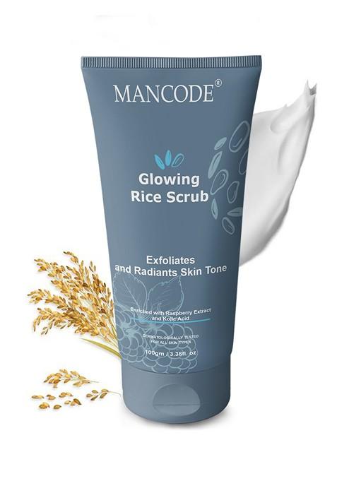 Mancode Glowing Rice Scrub For Radiant Skin Tone 100Gm