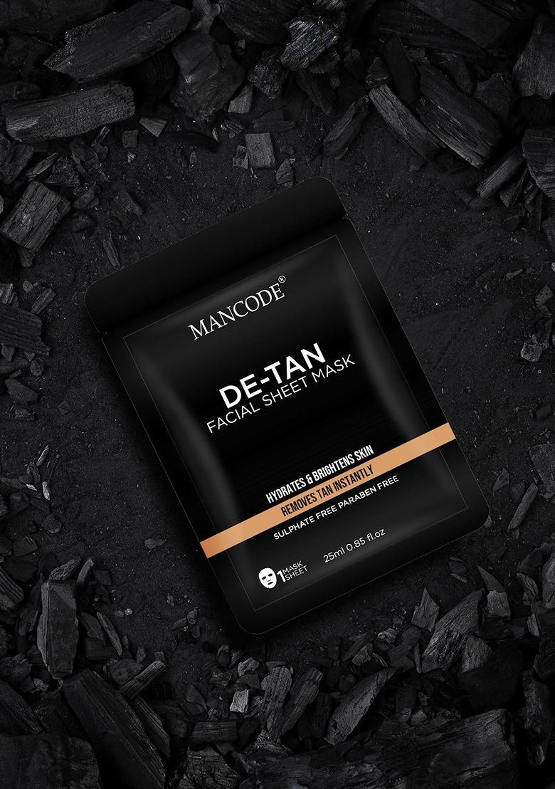 Mancode Pack Of 5 De Tan Facial Sheet Mask 25Ml Each