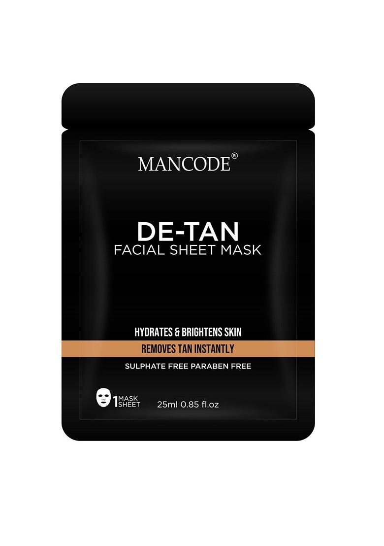 Mancode Pack Of 5 De Tan Facial Sheet Mask 25Ml Each