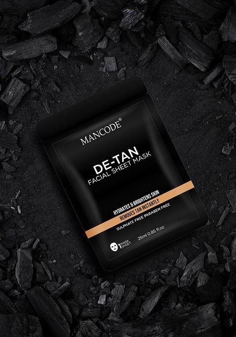 Mancode Pack Of 5 De Tan Facial Sheet Mask 25Ml Each