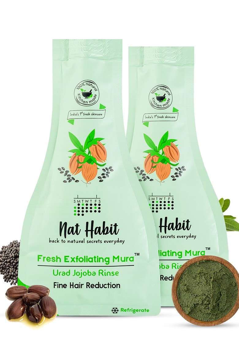 Nat Habit Set Of 2 Fresh Exfoliating Mura Face Exfoliator With Urad Jojoba 25 G Each - Indya