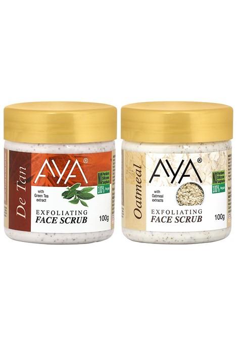 Aya Set Of De Tan Oatmeal Exfoliating Face Scrubs 100 Ml Each
