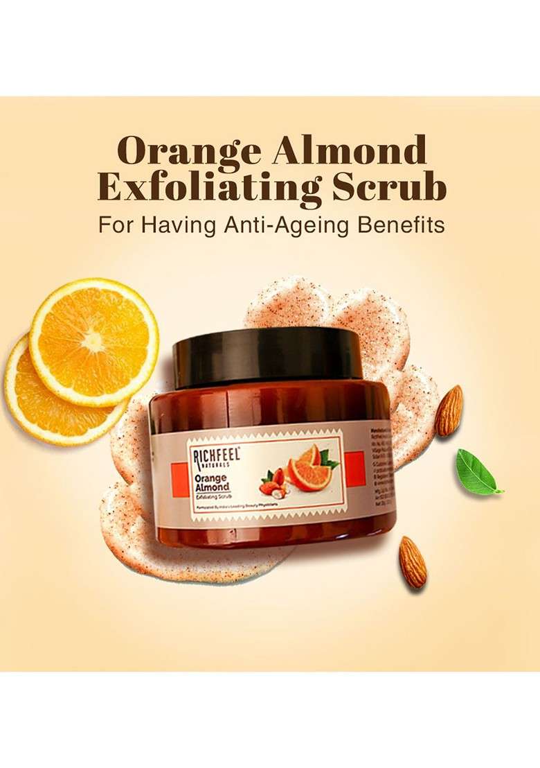 Richfeel Orange Almond Exfoliating Scrub 100 G - Indya