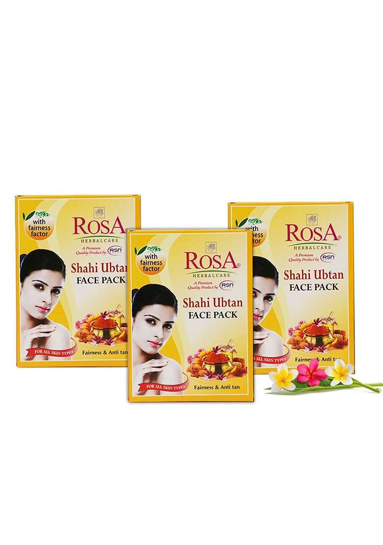 Rosa Pack Of 3 Herbal Care Shahi Ubtan Face With Besan Rose 100G - Indya
