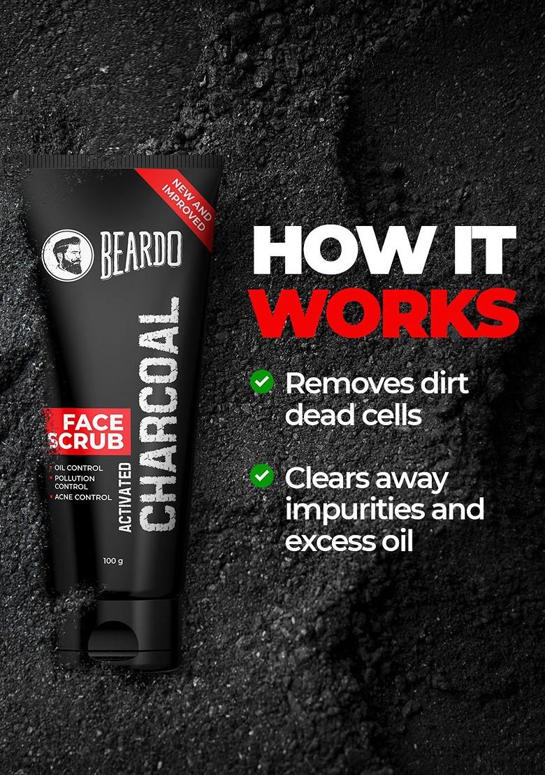 Beardo Men Activated Charcoal Face Scrub 100G