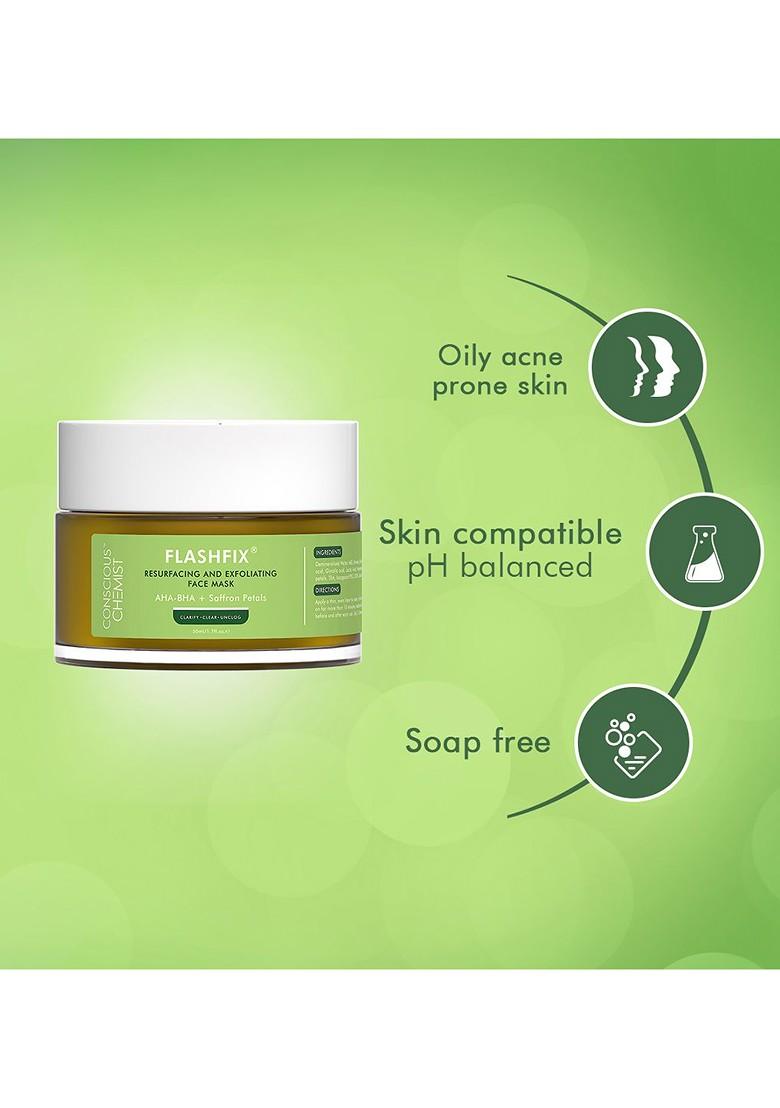 Conscious Chemist Set Of 2 Exfoliating Face Mask With Salicylic Acid For Acne Prone Skin