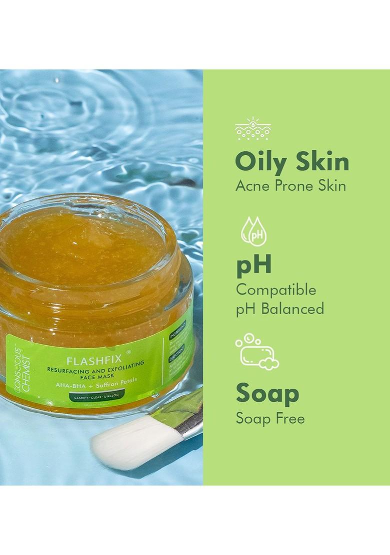 Conscious Chemist Set Of 2 Exfoliating Face Mask With Salicylic Acid For Acne Prone Skin