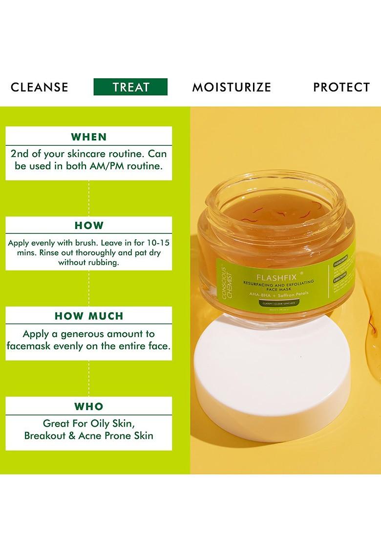 Conscious Chemist Set Of 2 Exfoliating Face Mask With Salicylic Acid For Acne Prone Skin