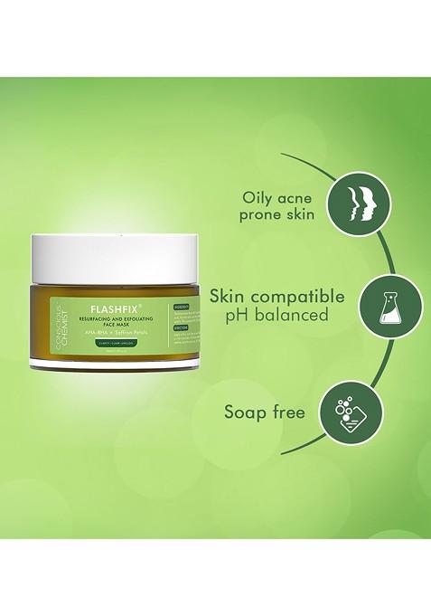 Conscious Chemist Set Of 2 Exfoliating Face Mask With Salicylic Acid For Acne Prone Skin