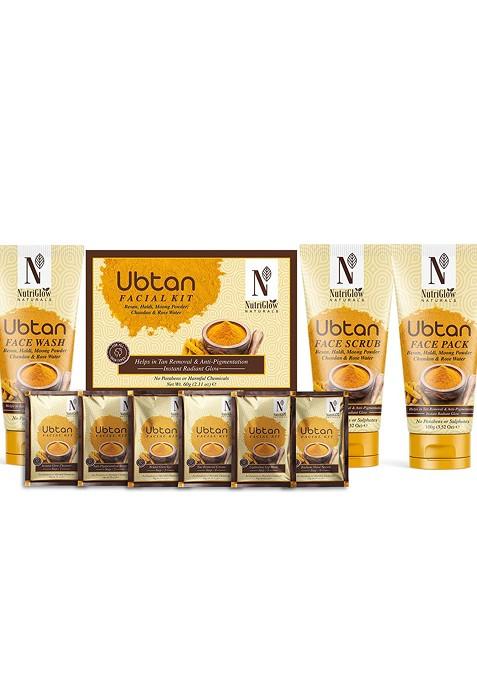 Nutriglow Naturals Ubtan Face Wash 100G Scrub Pack Facial Kit 60G