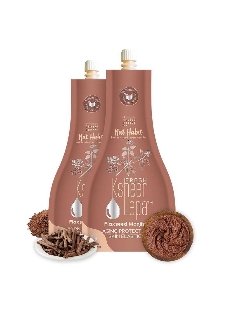 Nat Habit Set Of 2 Flaxseed Manjistha Fresh Ksheer Lepa 40 G Each - Indya