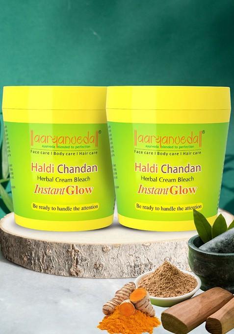 Aryanveda Set Of 2 Haldi Chandan Bleach Cream With Real Turmeric For Skin Brightening 250G