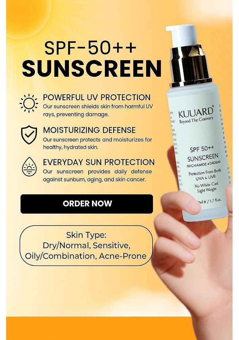 Kuuard Beyond The Ordinary Sunscreen Spf 50 Pa With Niacinamide G - Indya