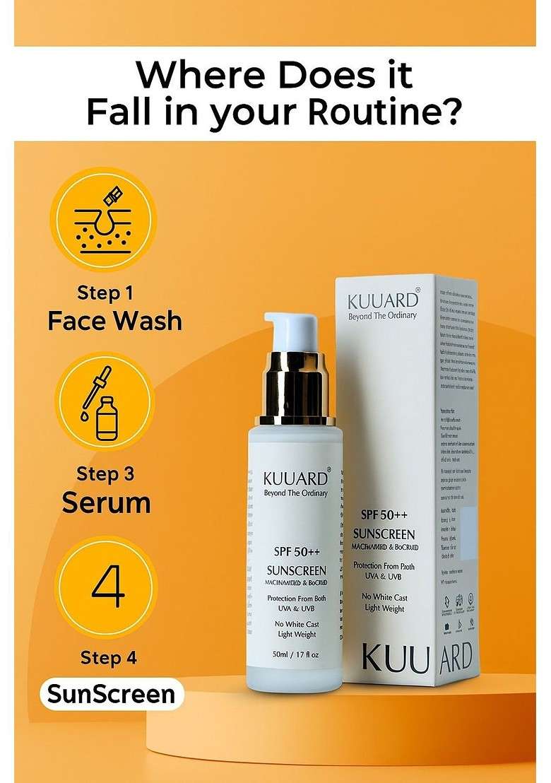 Kuuard Beyond The Ordinary Sunscreen Spf 50 Pa With Niacinamide G - Indya