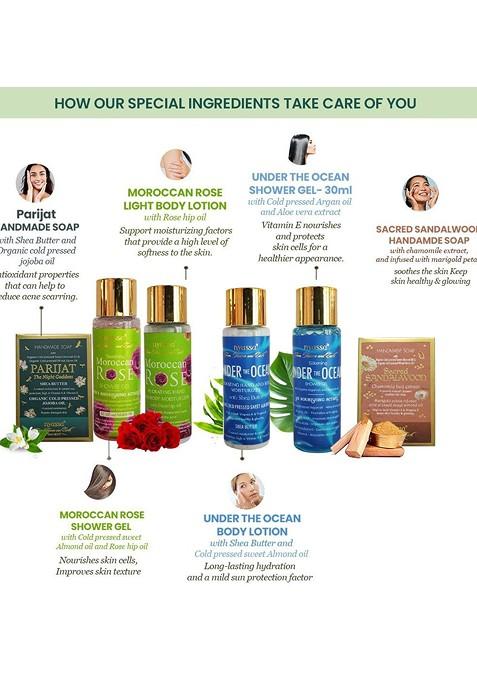 Nyassa Set Of 6 Shower Gel Body Lotion Handmade Soap Gift