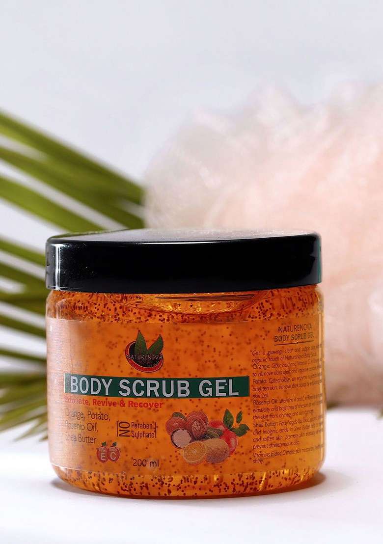 Naturenova Herbals Bath Body Combo Shower Gel 300Ml Scrub 200Ml Oil 100Ml - Indya