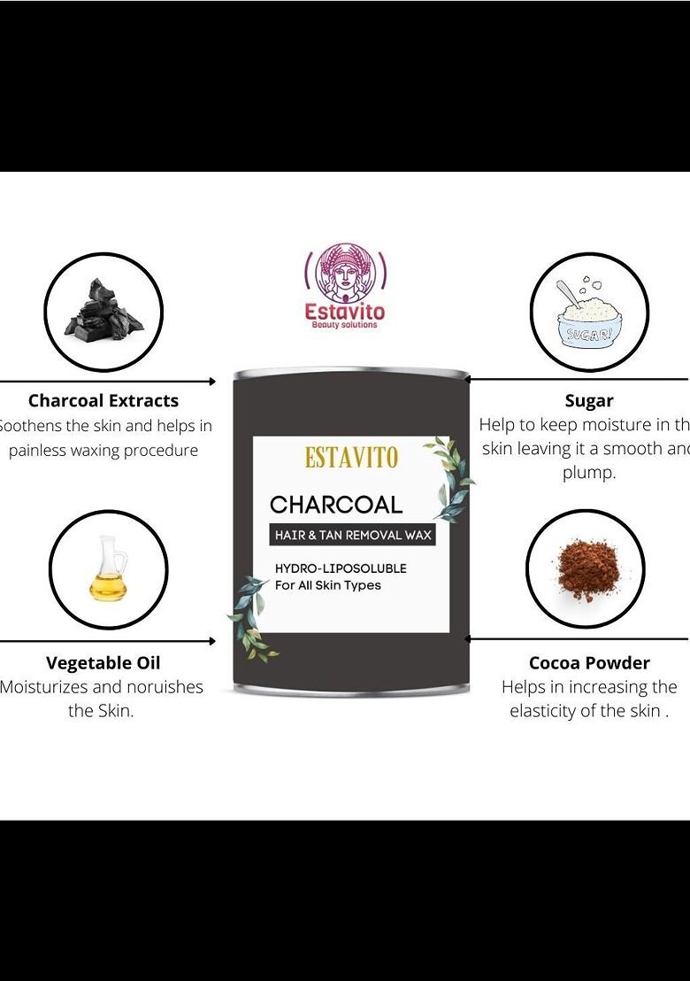 Estavito Charcoal Hair Tan Removal Wax 780Ml