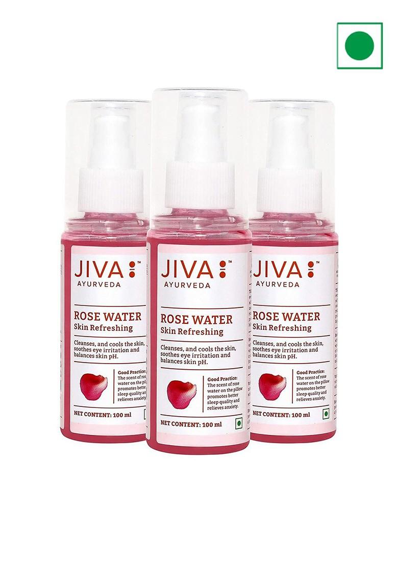 Jiva Set Of 3 Rose Water Skin Refreshing Toner 100Ml Each