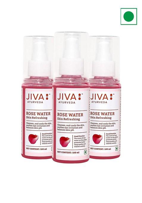 Jiva Set Of 3 Rose Water Skin Refreshing Toner 100Ml Each