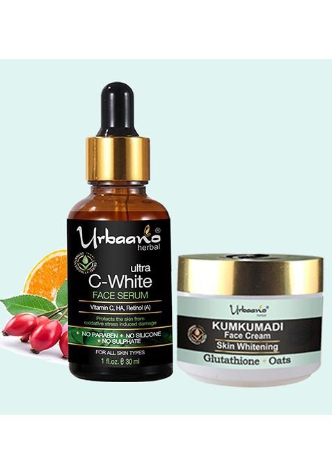 Urbaano Herbal Kumkumadi Skin Whitening Cream 20 Vitamin C Ultra Face Serum 220G