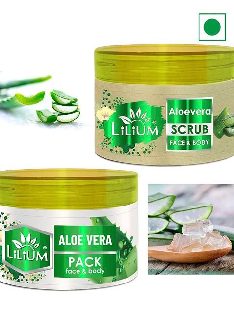 Lilium Set Of 2 Instant Radiance Remove Blackheads Aloe Vera Scrub 250Ml Each