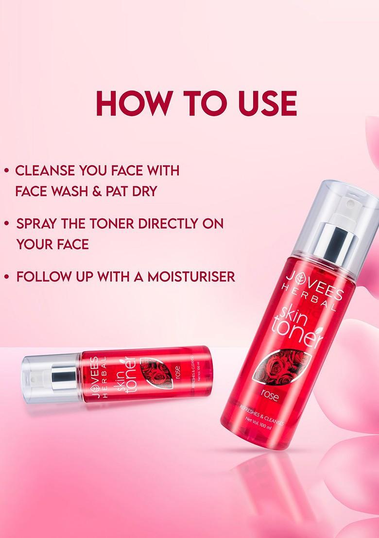 Jovees Rose Skin Toner For Hydration Tightens Pores 200 Ml
