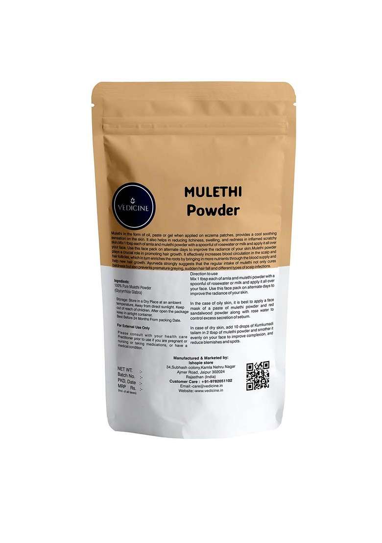 Vedicine Pure Mulethi Powder Face Pack 100 G - Indya