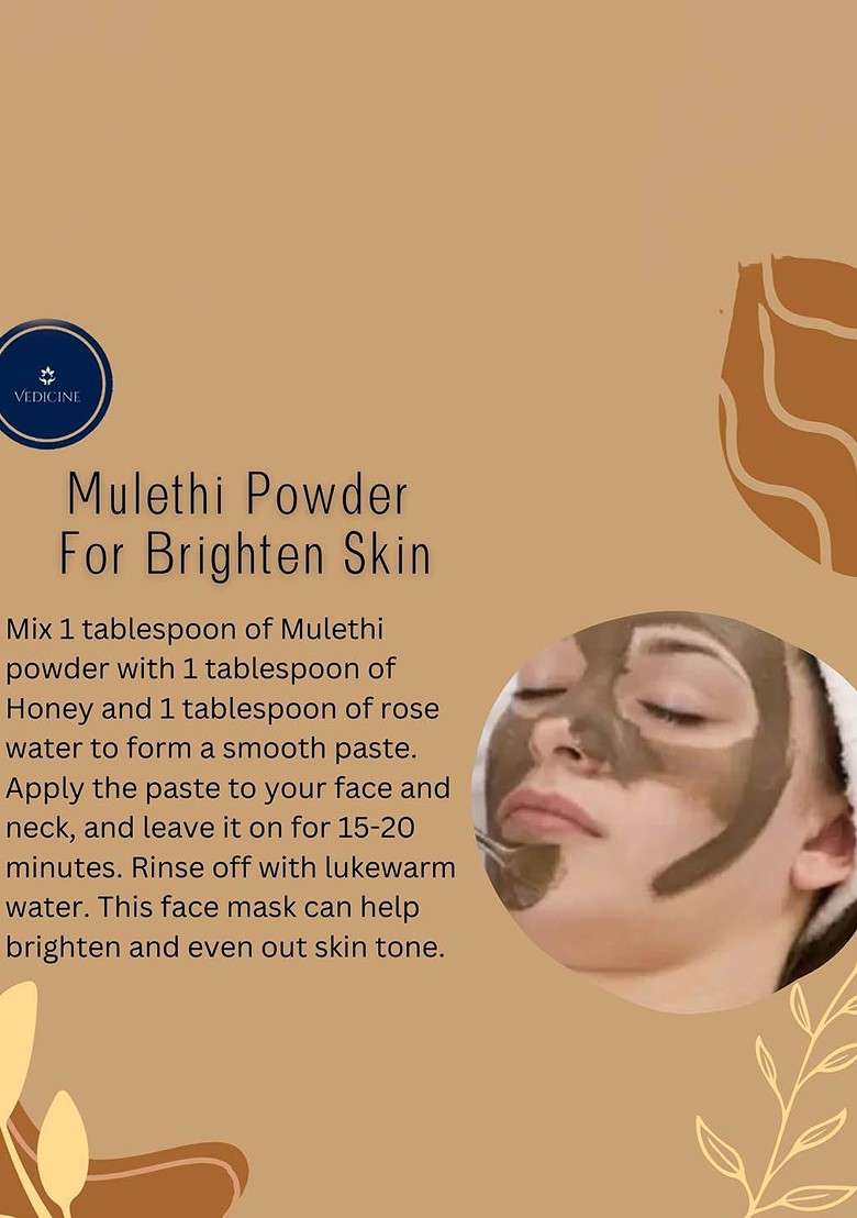 Vedicine Pure Mulethi Powder Face Pack 100 G - Indya