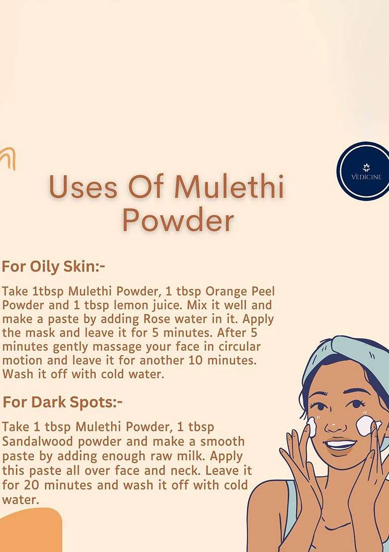 Vedicine Pure Mulethi Powder Face Pack 100 G - Indya