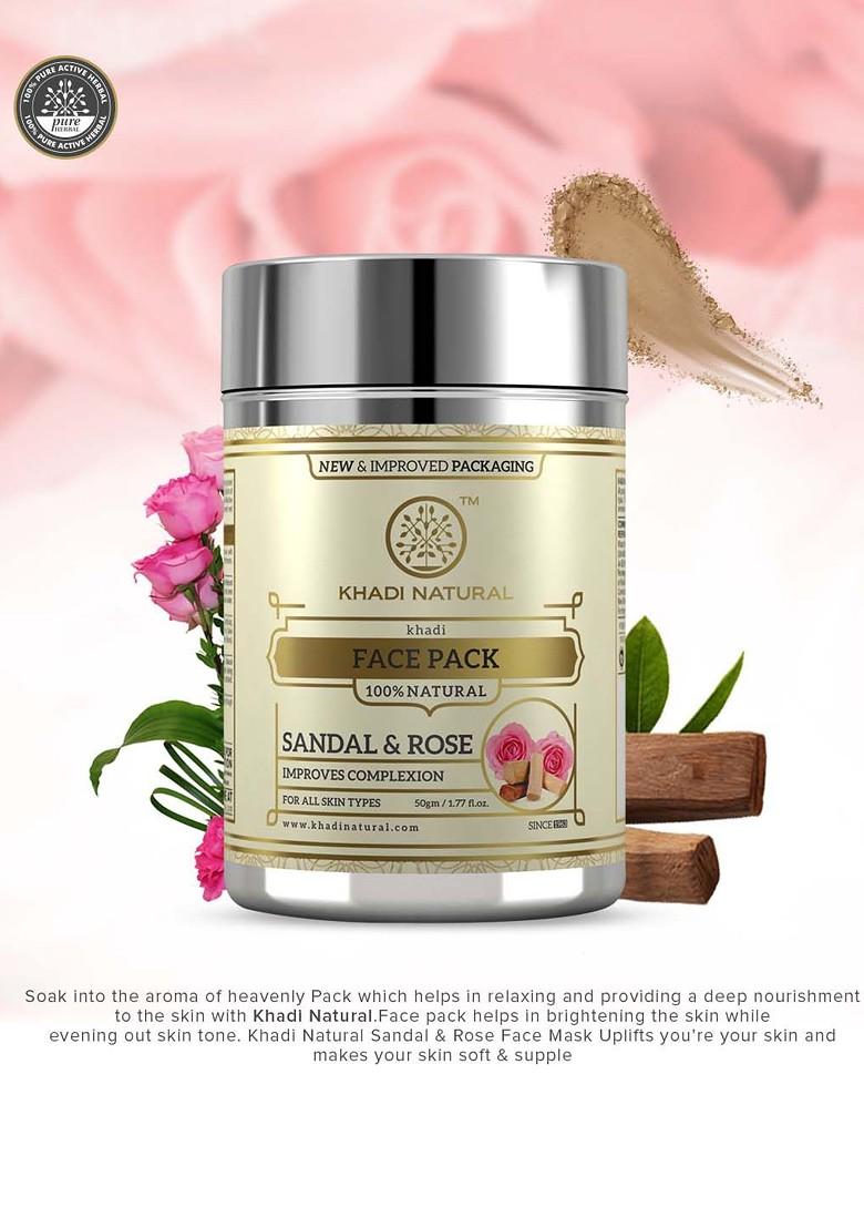 Khadi Natural Sandal Rose Face Pack For Smooth Skin 50 G