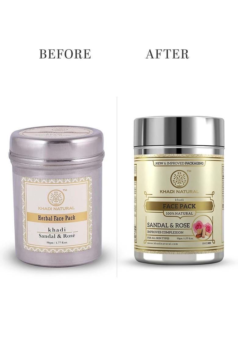 Khadi Natural Sandal Rose Face Pack For Smooth Skin 50 G