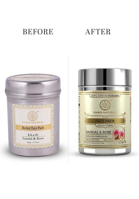 Khadi Natural Sandal Rose Face Pack For Smooth Skin 50 G